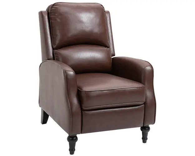 HOMCOM Fotoliu Relax Rabatabil 90 si 150 Manual pentru TV, sufragerie, camera, design modern din piele 73x86x104cm | Aosom Romania