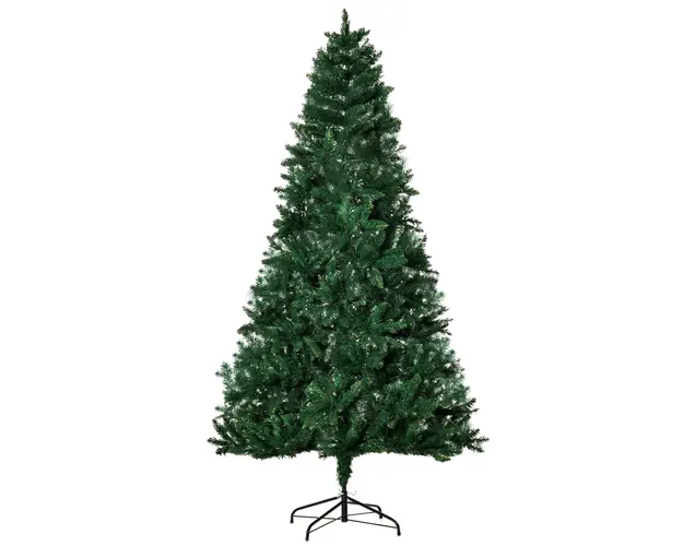 Brad de Craciun Artificial Baza Detasabila, brad verde, decoratiune de Craciun din PVC si Otel, Φ105x210cm, Verde HOMCOM | Aosom Romania