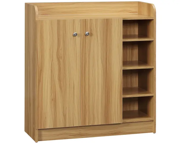 HOMCOM Dulap de pantofi din lemn pentru 12 perechi de pantofi cu 4 rafturi deschise, 83x30x90 cm | Aosom Romania