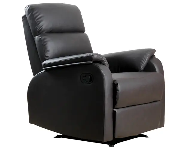 HOMCOM Fotoliu Relax Rabatabil Manual in Piele Sintetica, Maro, 75x92x99cm | Aosom Romania