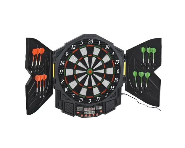 Dartboard Electronic Interactiv + 12 Sageti, pentru 8 Jucatori, Ideal pentru Petreceri si Seri de Joc | Aosom Romania