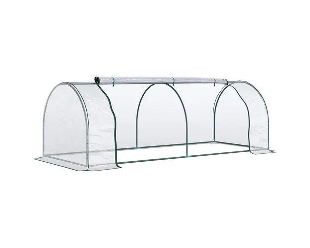 Sera de gradina Outsunny, cadru din otel, PVC, Verde si transparent 250x100x80cm | Aosom Romania