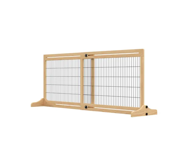 PawHut Poarta Extra Lata Independenta de 183x36x70cm pentru Animale de Companie, cu Lungime Reglabila, Bariere pentru Casa, Usa, Hol, Natur