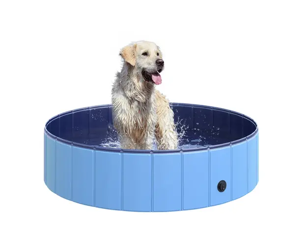 PawHut Piscina Portabila pentru Cainele Tau, Margine Stabila, Usor de Curatat, Albastra, 120x30cm | Aosom Romania