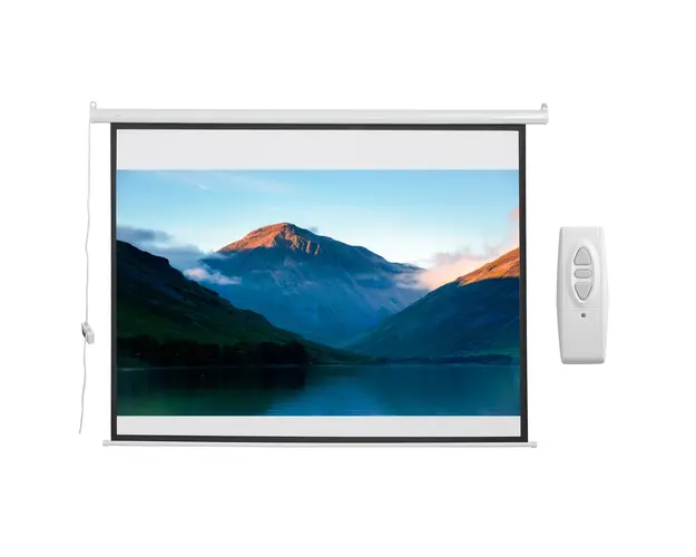 HOMCOM Ecran Proiectie Motorizat 84 Inch pentru Home Cinema, Sistem de Rulare Automat, Ideal pentru Filme si Prezentari, Alb | Aosom Romania