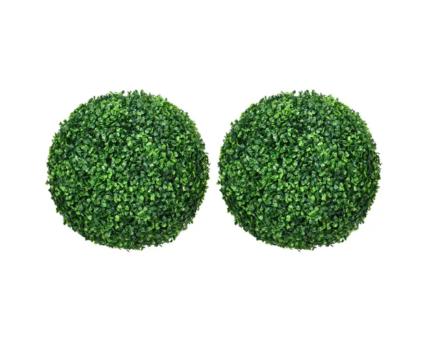 HOMCOM 2 Pack Artificial Tree Boxwood Topiary Balls, 15.75 Inch