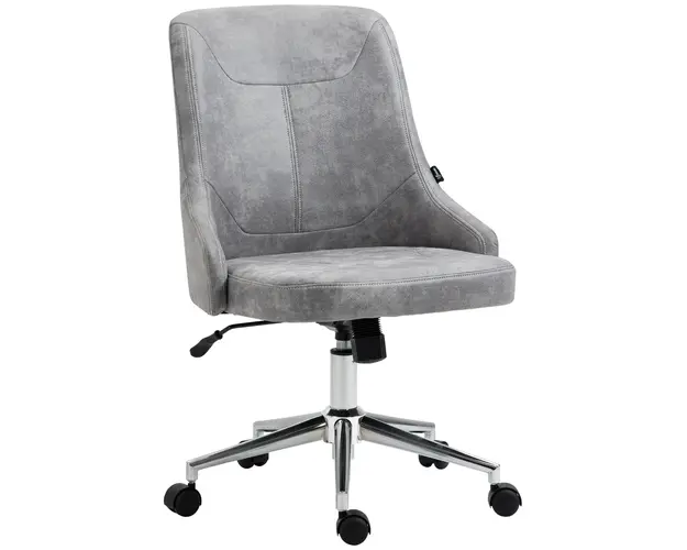 Vinsetto Scaun de Birou Ergonomic Reglabil cu Spatar Inclinabil, Rotire 360, Design Modern, Gri Deschis | Aosom Romania