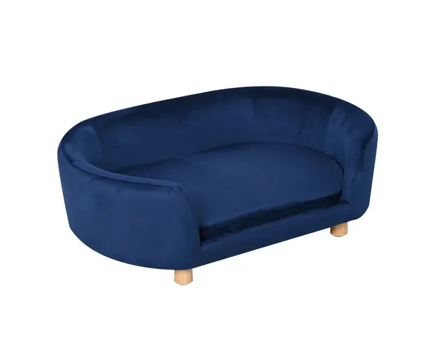 Culcus pentru Caini de Interior PawHut, Canapea pentru Pisici sau Caini de Talie Mica si Medie Max. 22.5kg, din Catifea Albastra | Aosom Romania