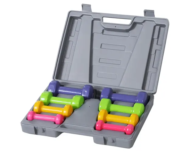 HOMCOM set 4 perechi greutati, cu valiza, 0.5kg, 1kg, 1.5kg, 2 kg | Aosom Romania