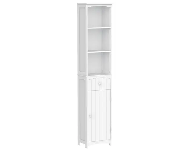 HOMCOM Mobilier de Baie Tip Coloana Alb cu Design Compact pentru Spatiu de Stocare Optimizat | Aosom Romania