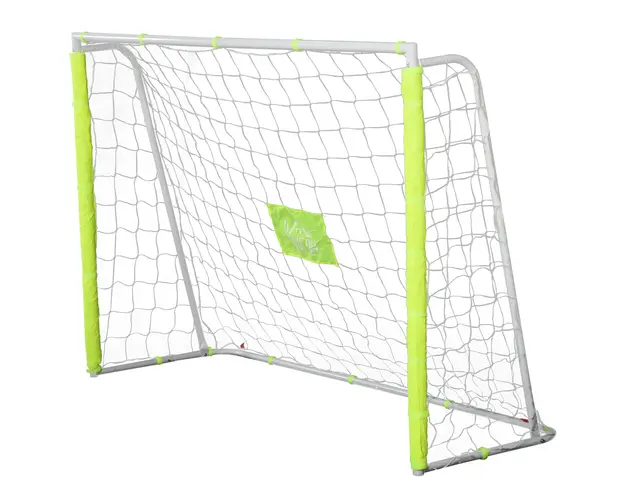 HOMCOM Poarta de Fotbal pentru Adulti si Copii, din PE, Metal si Oxford, Rezistenta la Intemperii, 186x62x123cm, Alb/Galben | Aosom Romania