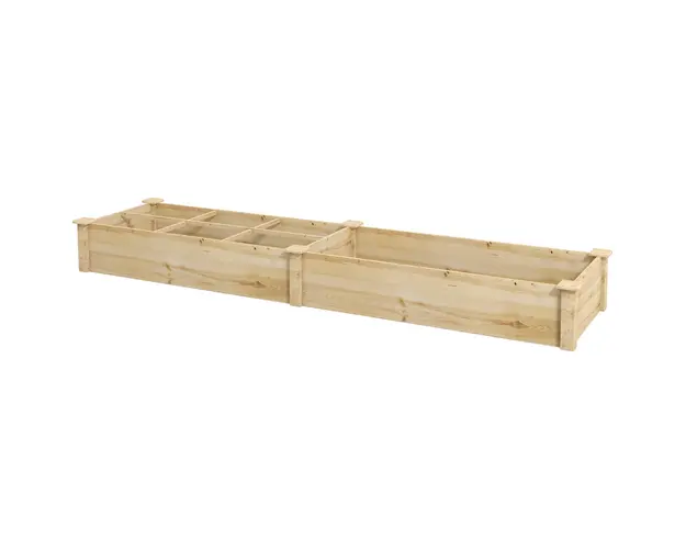 Outsunny Jardiniera Mare din Lemn pentru Gradina, Ghiveci Inaltat cu 2 Compartimente pentru Plante de Exterior, Ierburi | Aosom Romania