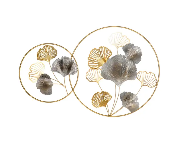 HOMCOM Decoratiune de perete 3D Moderna Frunze de Ginkgo Sculpturi de Perete Agatate Decor | Aosom Romania