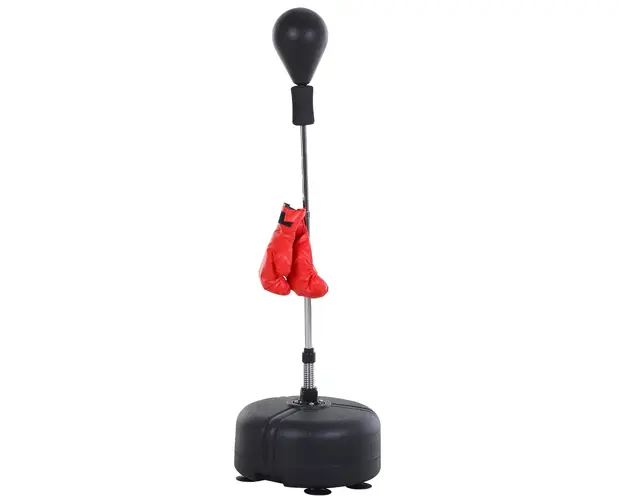 HOMCOM Punching Ball Sac de Box Sol cu Manusi Incluse Inaltime Reglabila | Aosom Romania