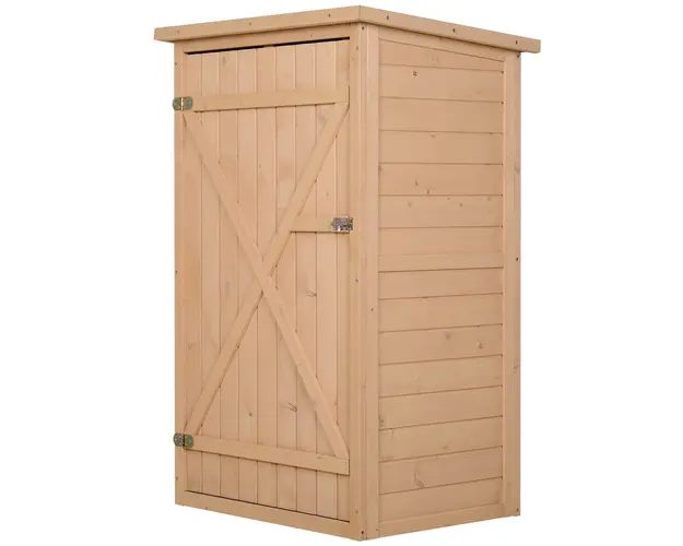 Outsunny Magazie de Gradina pentru Unelte, din Lemn de Brad Tratat, Rezistent la Apa, Solutie de Stocare Exterior | Aosom Romania