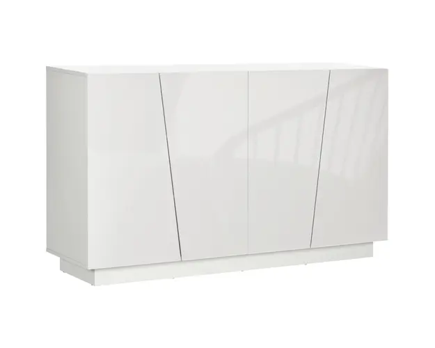 Dulap multifunctional HOMCOM cu 5 niveluri din PA alb cu polita reglabila pe 3 niveluri si baza inaltata, 150x40x88 cm | Aosom Romania