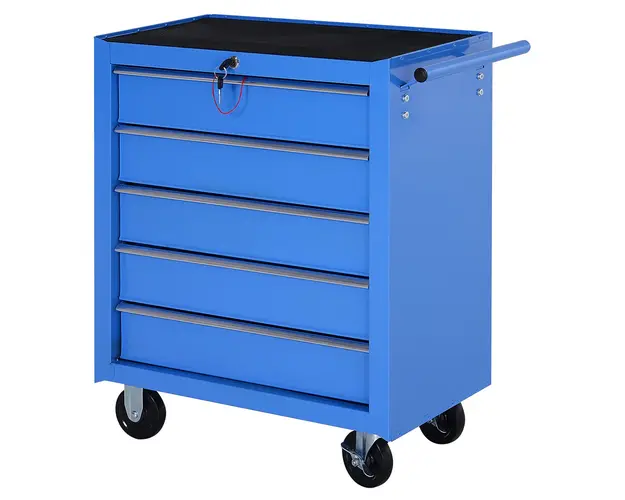 HOMCOM Carucior de Atelier cu 5 Sertare pentru Ustensile de Lucru 67.5x33x77cm