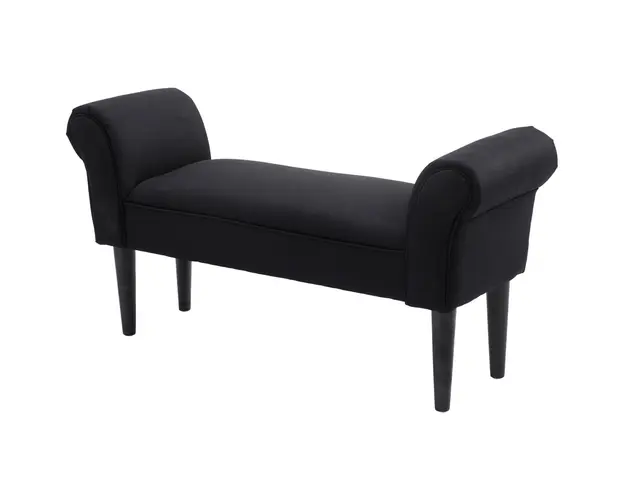 HOMCOM Banca de Capat de Pat cu Cotiere Rulate, Banca Captusita pentru Dormitor, 102x36x51 cm, Negru | Aosom Romania