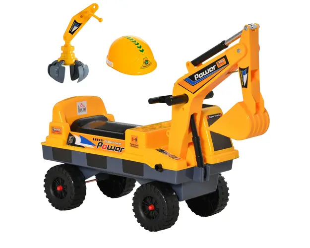 Buldozer excavator HOMCOM, jucarie 2 in 1, 90x28x58cm galben | Aosom Romania