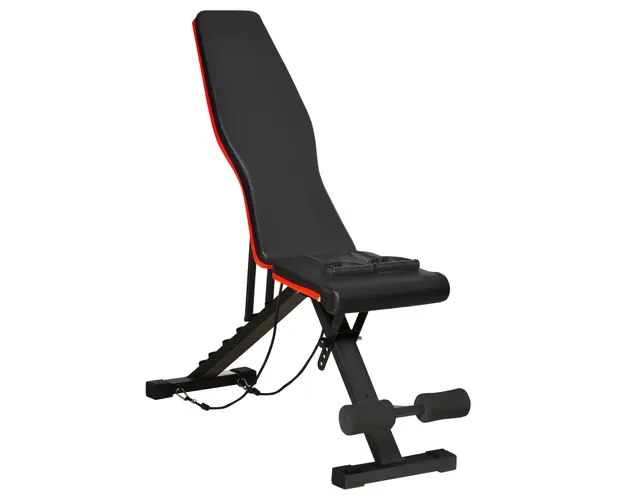 HOMCOM Banca Reglabila pentru Exercitii Musculare, Otel si PU, Negru si Rosu, 130x48x48-109 cm | Aosom Romania