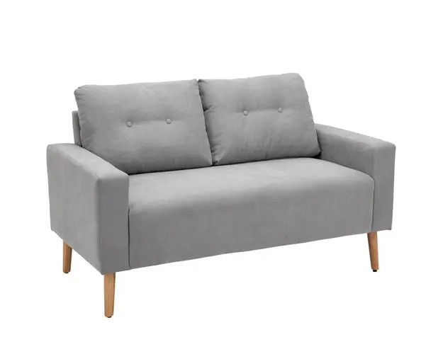 HOMCOM Canapea Compacta 2 Locuri Design Modern, Spate Matlasat, Gri | Aosom Romania