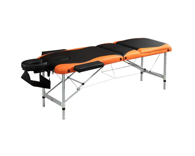 Masa pentru Masaj HOMCOM, 214x60 cm, Negru si Portocaliu, Design Ergonomic, Usor de Transportat, Ideala pentru Saloni si Acasa | Aosom Romania