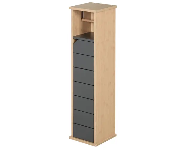 HOMCOM Dulap Baie Ingust pentru Hartie Igienica Raft Reglabil 18x18x75cm Design Compact | Aosom Romania