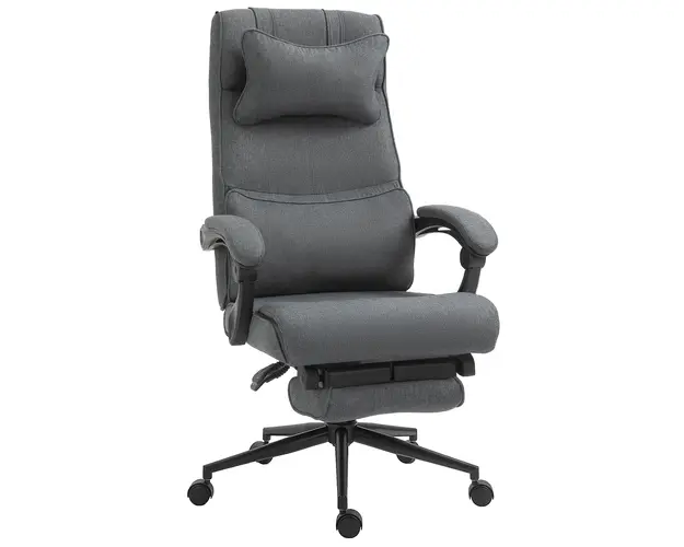 Vinsetto Scaun Ergonomic de Birou Reglabil pe Inaltime Tesatura Gri | Aosom Romania