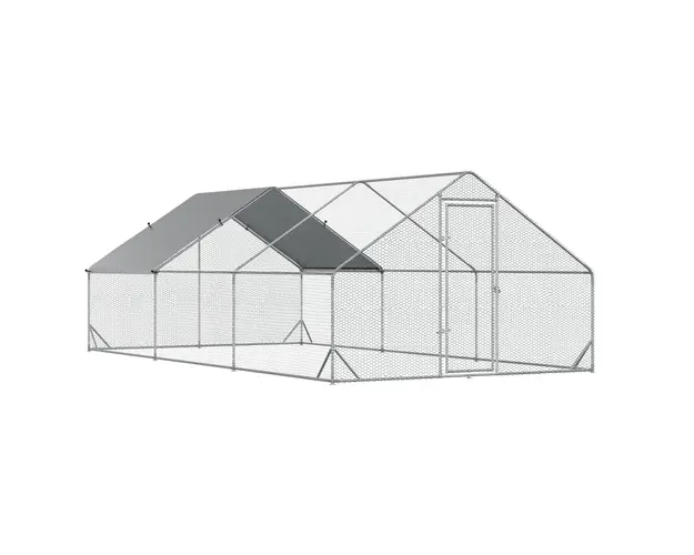 Cotet gaini PawHut cu Cadru Zincat si Plasa Hexagonala, Acoperis din Material Impermeabil pentru Gaini, Rate si Iepuri, 3x6x2m | Aosom Romania