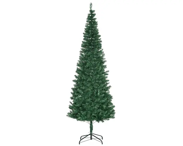 Brad de Craciun Artificial 210cm 631 Ramuri Dese din PVC ecologic, Baza Ф50, Verde, Decoratiune de Craciun HOMCOM | Aosom Romania