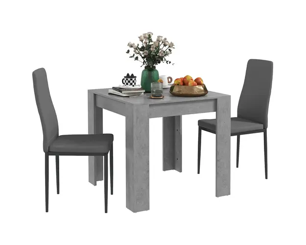 HOMCOM Set de masa pentru 2 persoane, Set din 3 piese de masa si