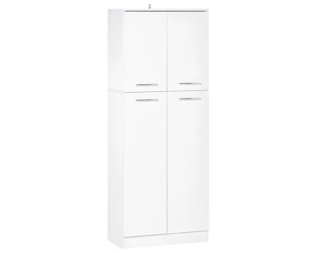 HOMCOM Dulap Compact cu Rafturi Ajustabile, 2 Compartimente, Design Modern, 59x31x155 cm, Alb | Aosom Romania