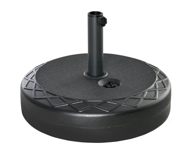 Outsunny Baza de Umbrela Rotunda din Plastic Rezistent 30kg, Ø55x14cm, Ideala pentru Stabilitate, Usor de Mutat, Negru | Aosom Romania