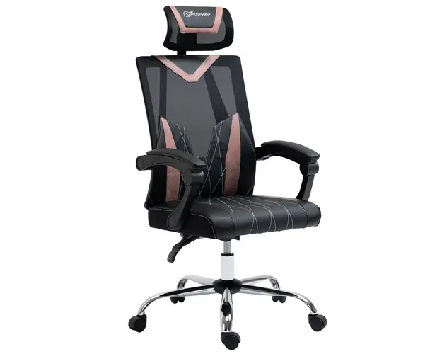 Vinsetto Scaun de Birou Ergonomic, Gri, Inclinabil, cu Suport Lombar, Design Modern | Aosom Romania