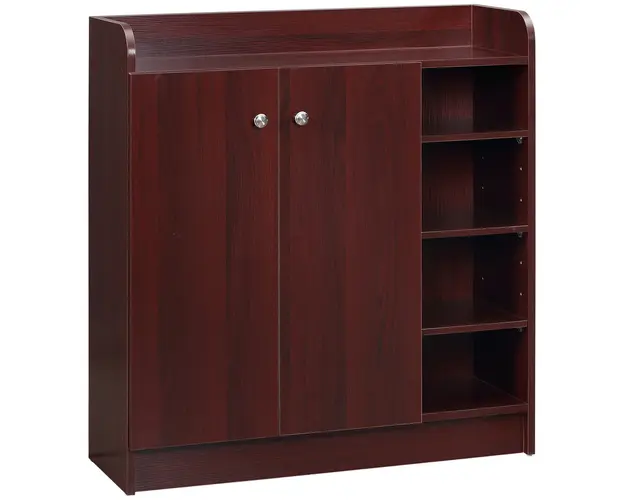 Dulap de pantofi din lemn pentru 12 perechi de pantofi cu 4 rafturi deschise, 83x30x90 cm, culoare cafea HOMCOM | Aosom Romania