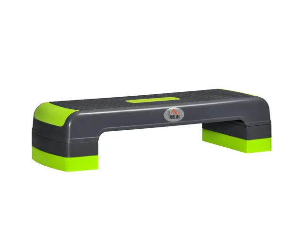 HOMCOM Stepper Aerobic Reglabil pe 3 Inaltimi, Step Fitness din Plastic pentru Antrenament, 78x28x10/15/20 cm, Verde | Aosom Romania