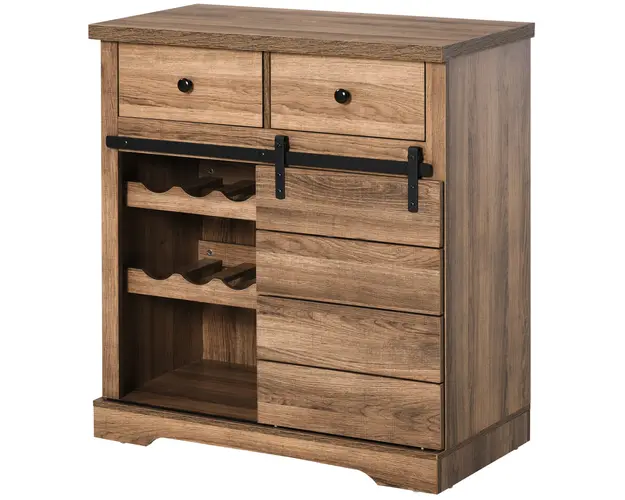 HOMCOM Dulap de Bucatarie in Stil Industrial, Comoda pentru Sufragerie, Living, 80x39x86 cm, Lemn | Aosom Romania