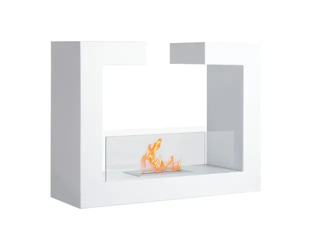 HomCom Semineu pe Bioetanol din Otel Inoxidabil cu 1 Rezervor 1.5LT 78 x 25 x 58 Alb | Aosom Romania