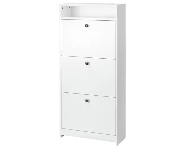 HOMCOM dulap pantofi, 3 compartimente, 60×24×132cm, alb | AOSOM RO
