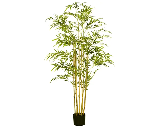 HOMCOM Arbore de Bambus Artificial in Ghiveci, Plante Artificiale, pentru interior si exterior 150 cm, Verde | Aosom Romania