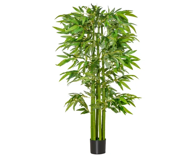 Planta artificiala de bambus, cu ghiveci, 160cm, verde HOMCOM | Aosom Romania