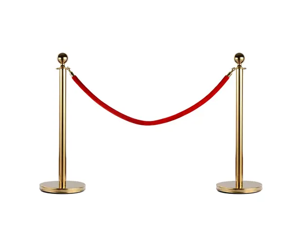 Separator de coloane format din 2 stalpi din otel inoxidabil si un cablu de flanela Ф32x95cm auriu, rosu HOMCOM | Aosom Romania