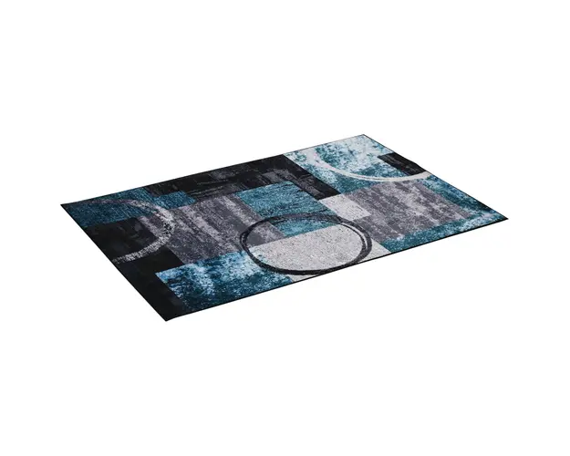 HOMCOM Covor Geometric Albastru, Covoare Moderne Covor Mare pentru Living, Dormitor, Sufragerie, 140x200 cm | Aosom Romania
