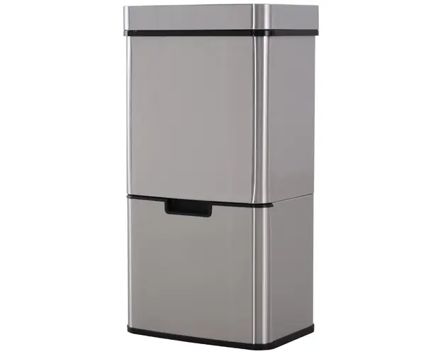 Cos de gunoi inteligent cu senzor HOMCOM, Capacitate 72 l, 42x30x81cm, Inox / ABS, Argintiu | Aosom Romania