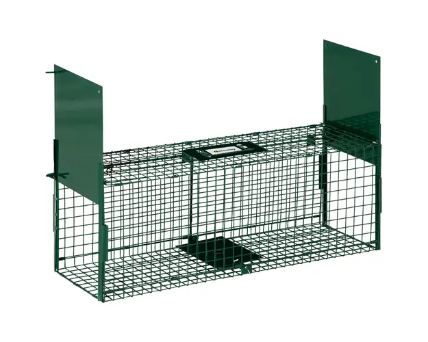 Outsunny Cusca Capcana pentru Animale Vii Mici cu Usa Dubla si Maner , 60x18x20cm, Verde Inchis | Aosom Romania
