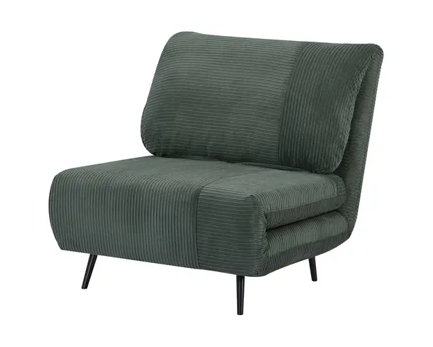 HOMCOM Fotoliu Extensibil 2-In-1 Reglabil pe 3 Niveluri cu Sezut Mare, Canapea Extensibila, 82x89x83 cm, Verde | Aosom Romania