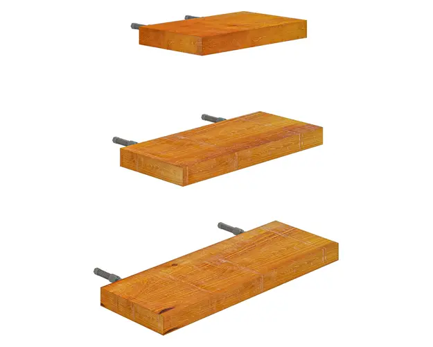 HOMCOM Set de 3 Rafturi de Perete din Lemn de Pin pentru Sufragerie, Dormitor si Studiou, 30/40/50x18x3.6cm, Maro | Aosom Romania