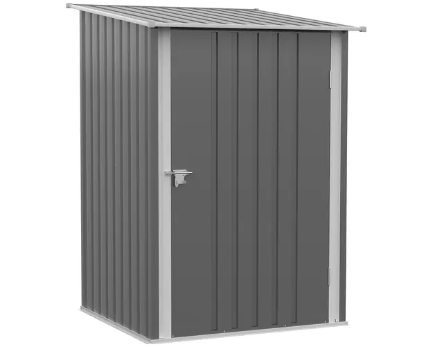 Outsunny Casuta de Gradina din Tabla de Otel, Magazie pentru Unelte de Exterior, 100x103x160 cm, Gri | Aosom Romania