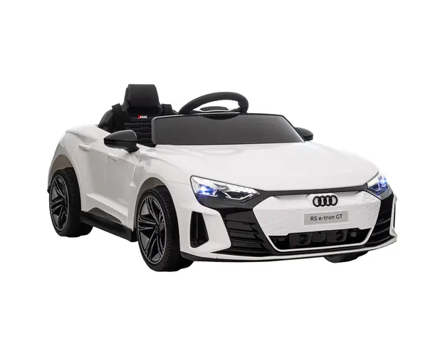 HOMCOM Masina Electrica pentru Copii cu Motor Dublu, Centura de Siguranta, Telecomanda si Claxon, 103x58x41 cm, Alb | Aosom Romania