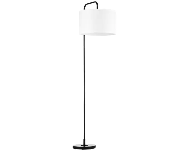 Homcom Lampadar Arcuit, Design Modern cu Abajur din Tesatura si Structura din Otel, 64x38x163.5 cm, Alba si Neagra, pentru Interior | Aosom Romania